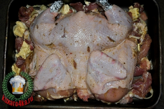Цыпленок бройлер на свиной подушке 
